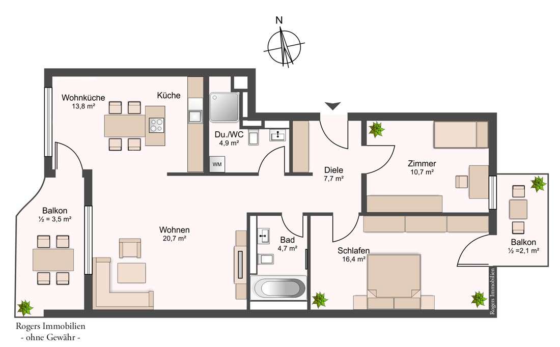 München Sendling 3 Zimmer Wohnung Grundriss