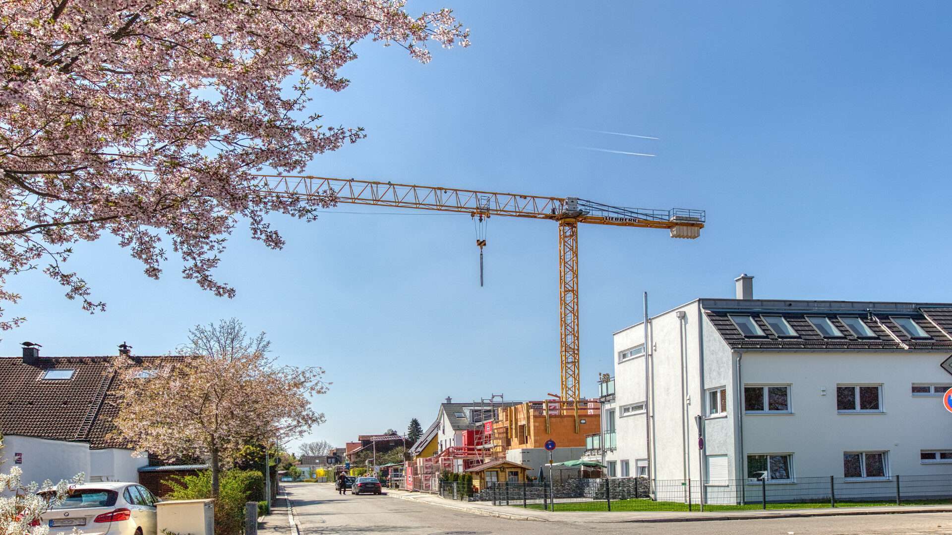 Baustelle eines Mehrfamilienhauses in Germering