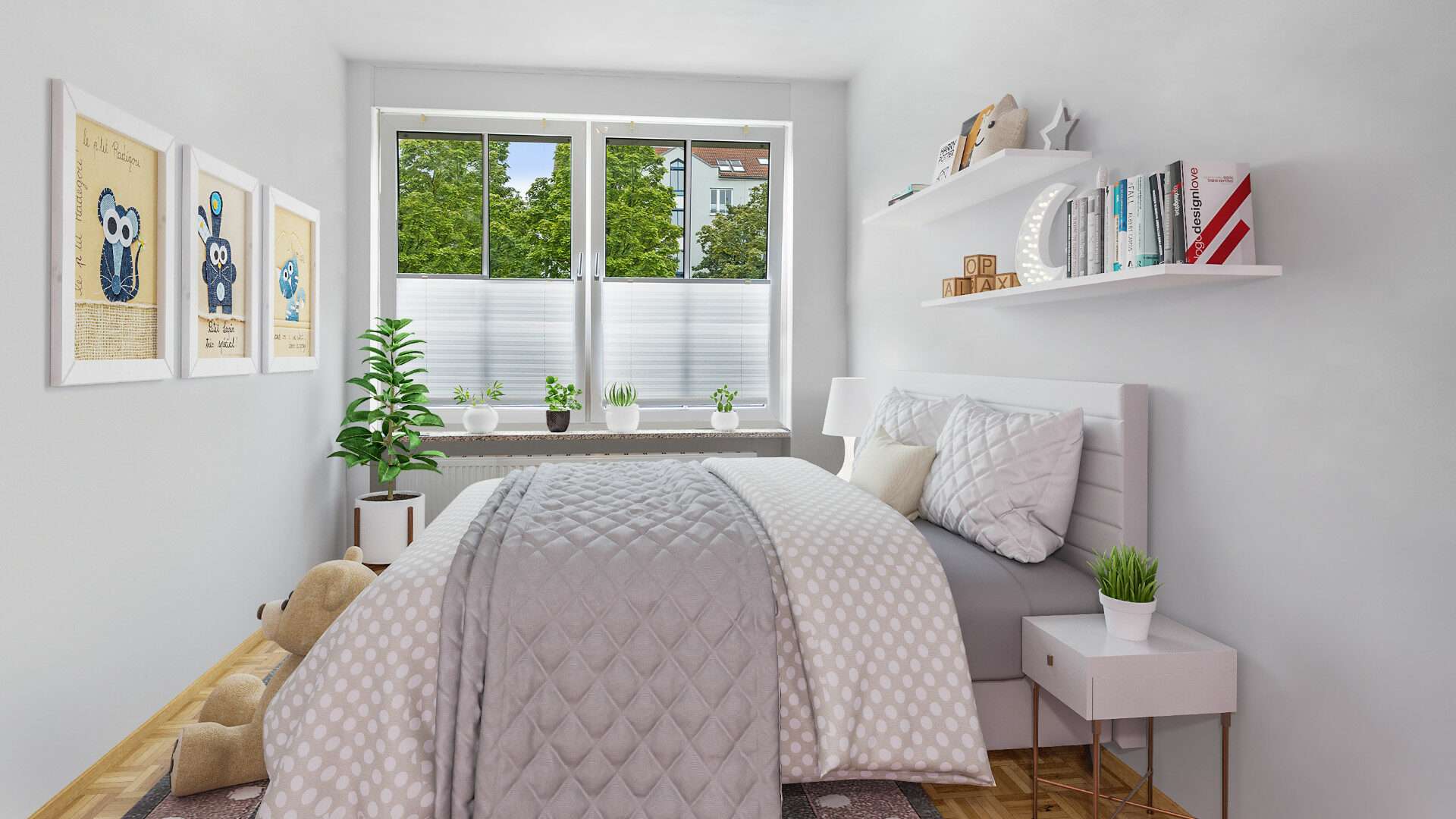 Kinderzimmer mit Möblierung