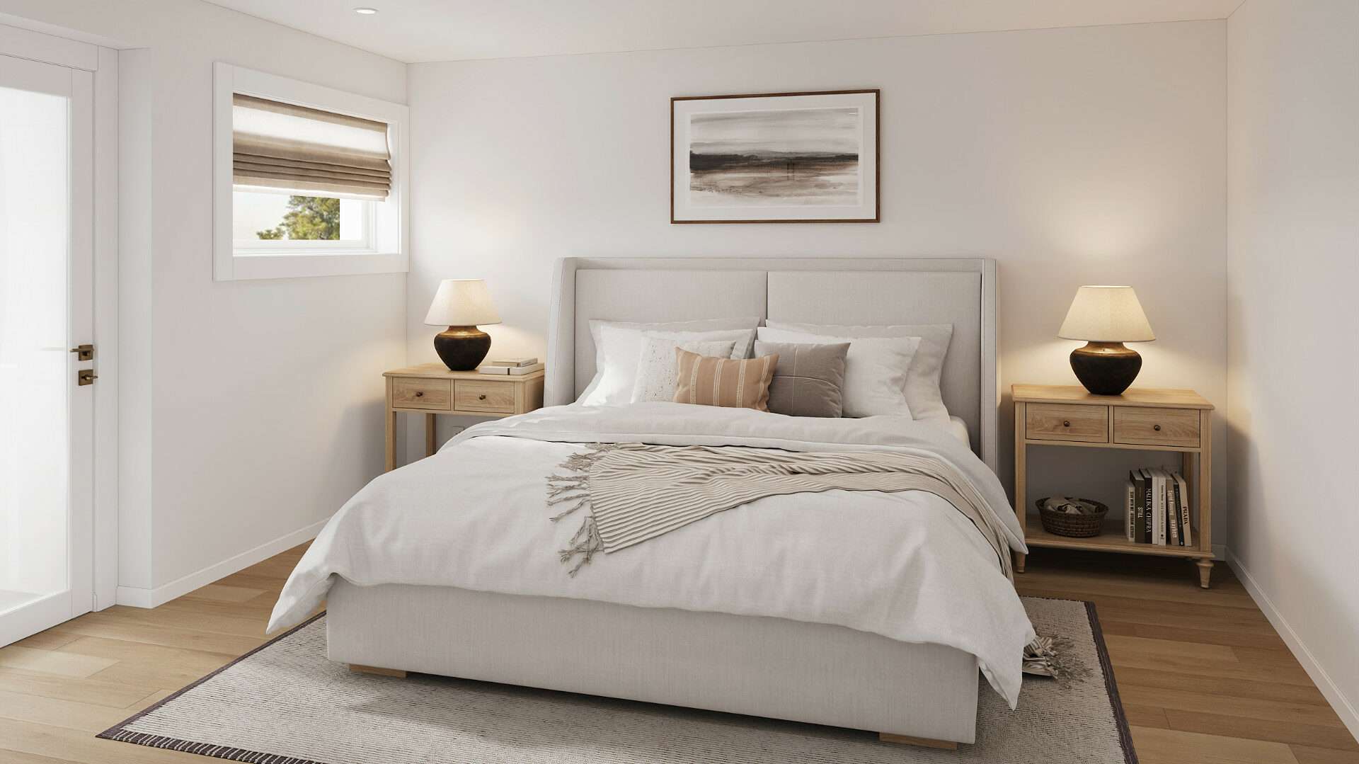 modernes Schlafzimmer mit Doppelbett