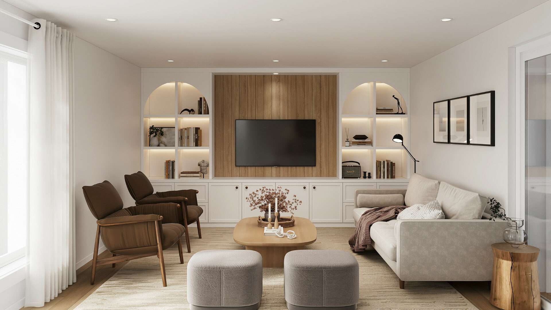 Modernes Wohnzimmer mit Sitzecke