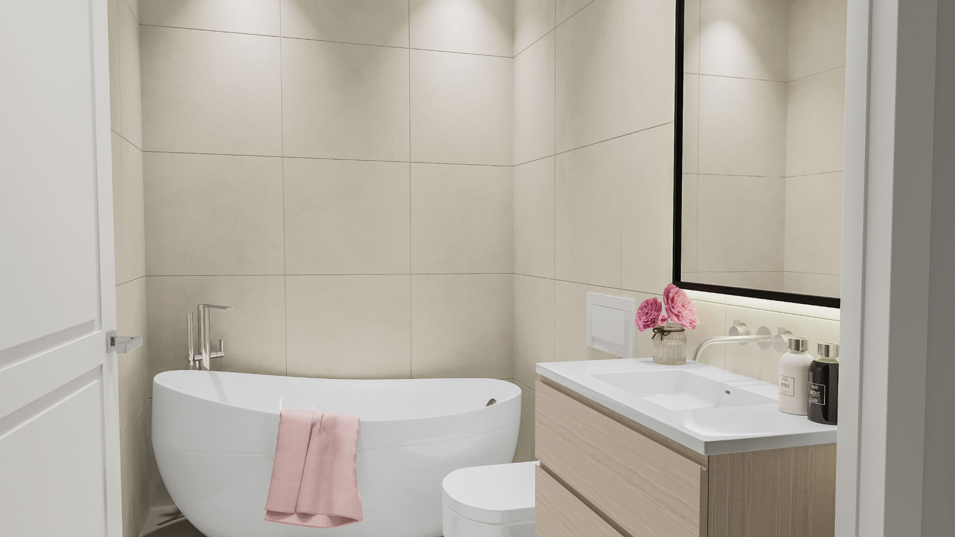 Modernes Bad mit Wanne