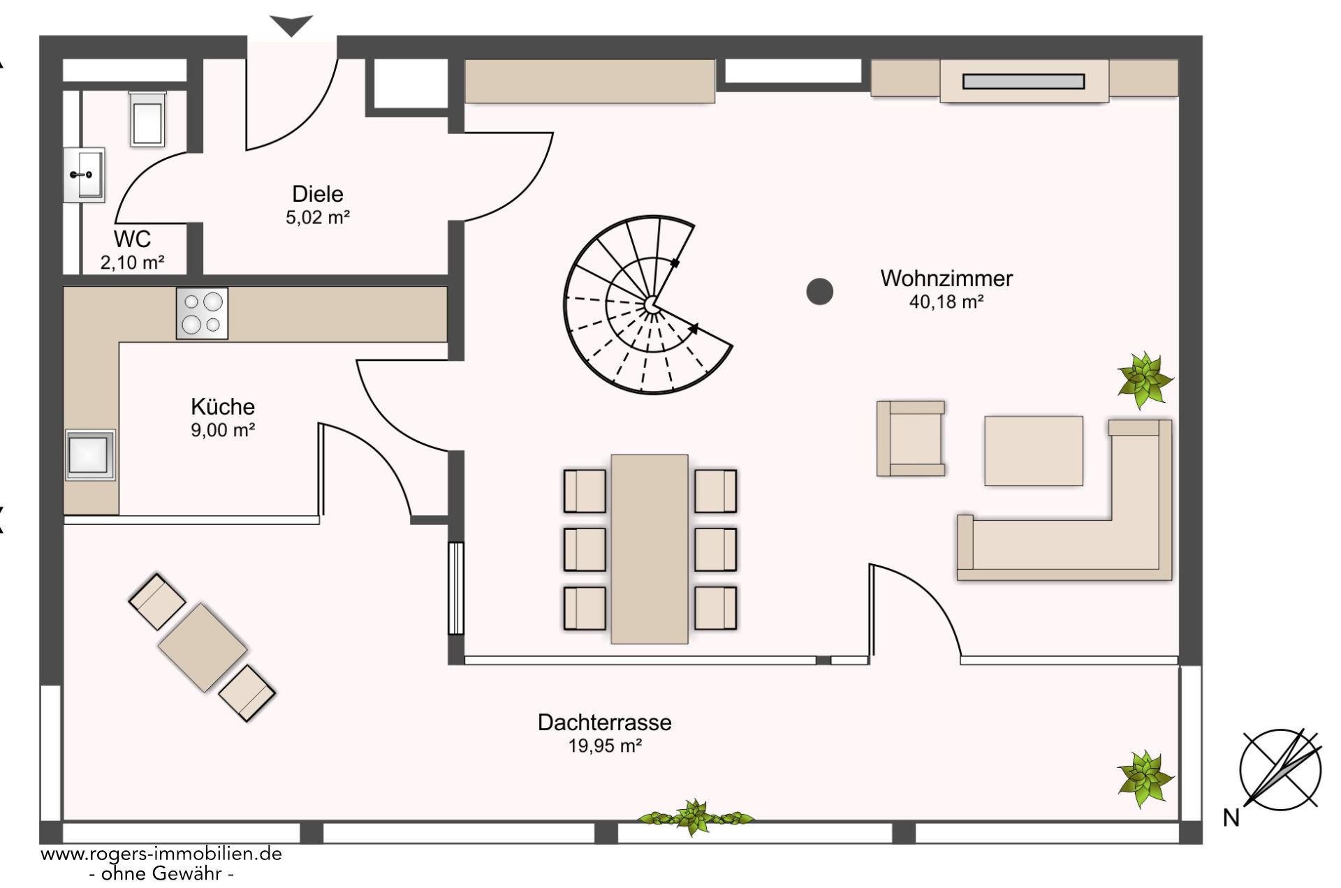 Grundriss von Maisonette-Wohnung