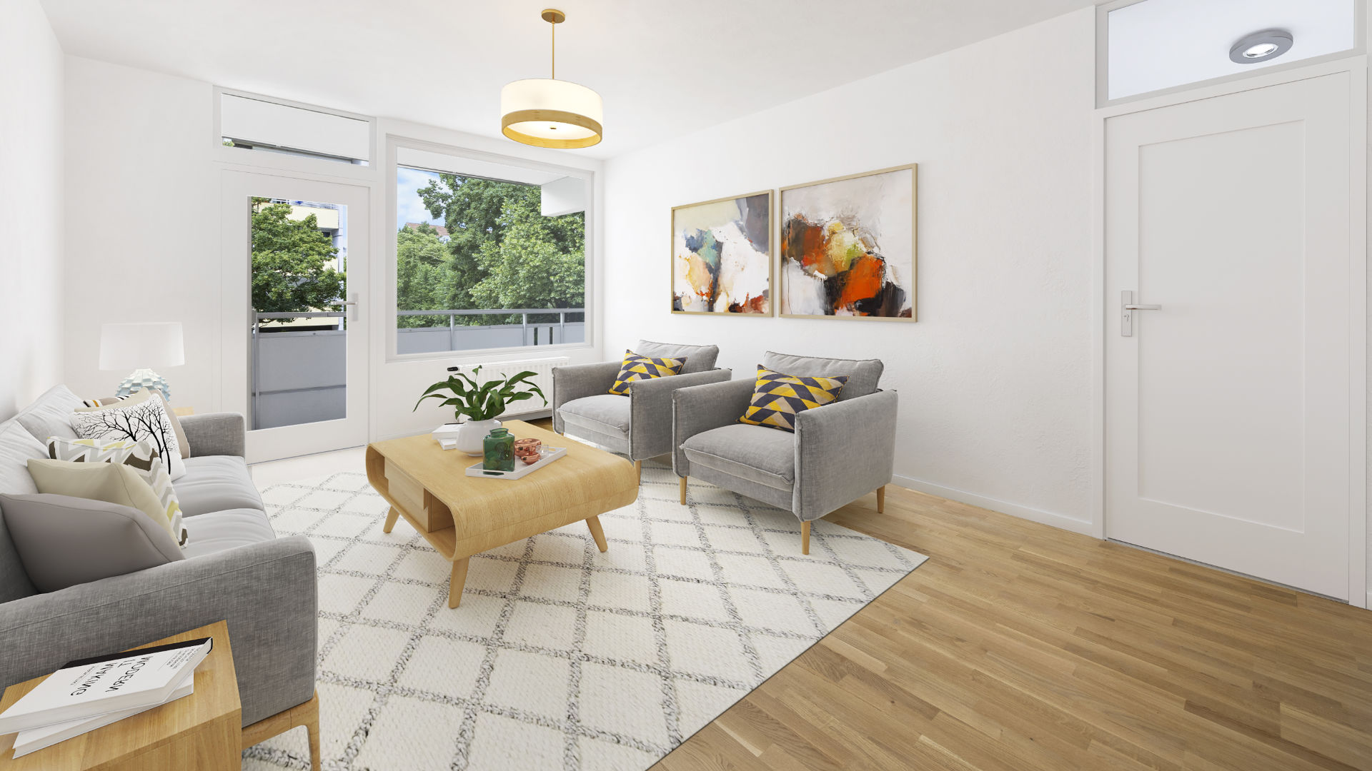 Berg am Laim Wohnung kaufen Wohnzimmer Visualisierung Berg am Laim Wohnung kaufen Wohnzimmer Visualisierung