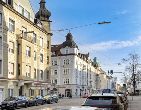 Typische Straßenszene in Schwabing