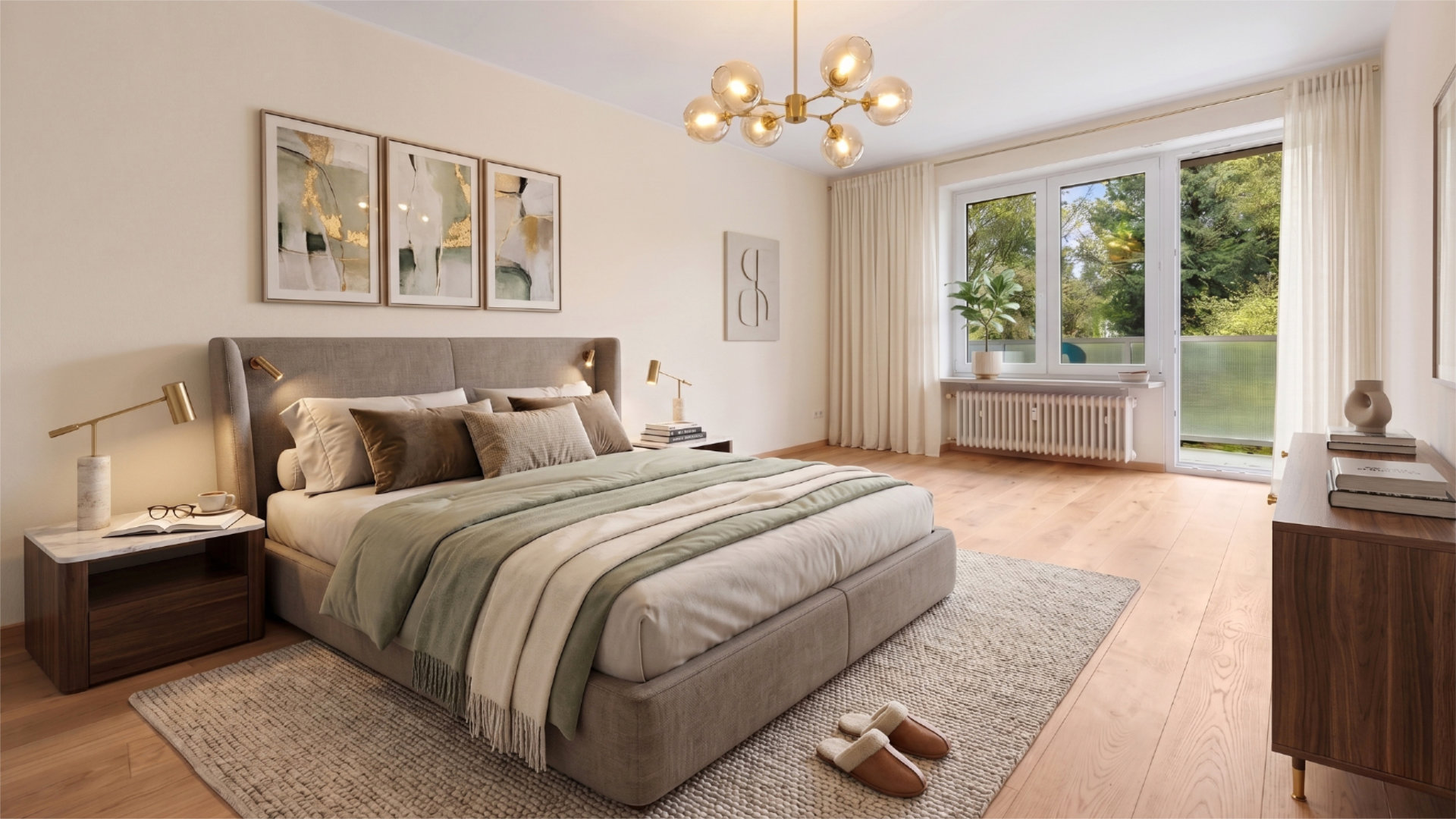 München Obermenzing Haus kaufen Schlafzimmer Visualisierung