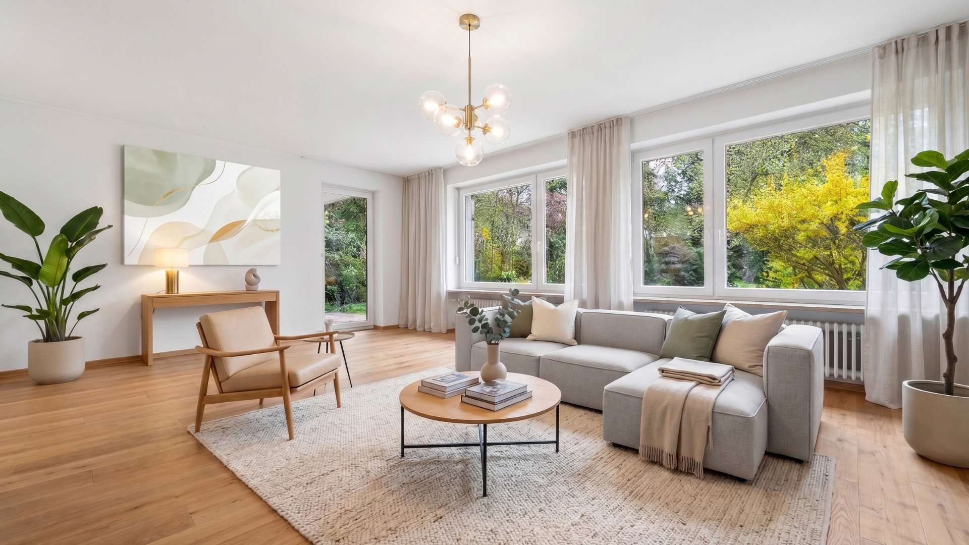 München Obermenzing Haus kaufen Wohnzimmer Visualisierung